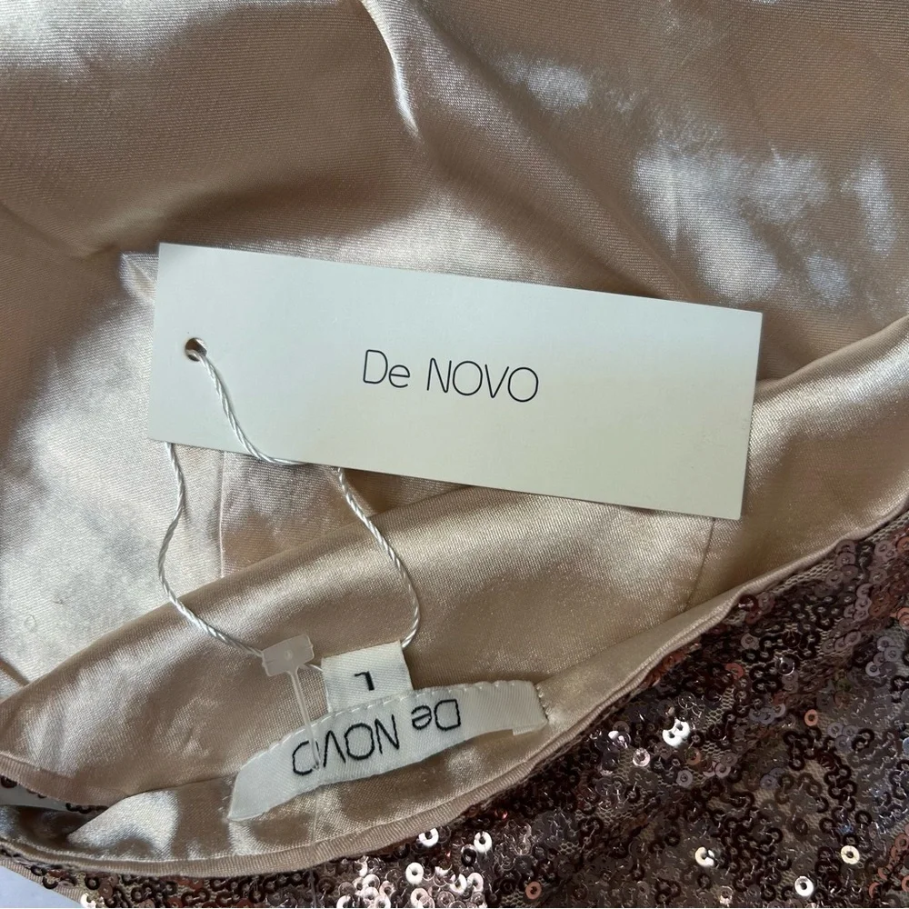 NWT De Novo Women’s Sequin Rose Gold Dress. Size M - Picture 12 of 16